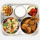 Korean Stainless Steel Divided Plates, Food Grade 304 Tray Large Size for Adults, Teens, Picky Eaters, Campers, BPA Free, Diet Portion Control, Serving Platter, Dinner Snack, Set of 2 by TinyTreasures Baby Boutique