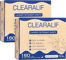 Laundry Detergent Sheets Up to 320 Loads, Fresh Linen - Great For Travel,Apartments, Dorms,CLEARALIF Laundry Detergent Strips Eco Friendly & Hypoallergenic (80 Sheets, Pack of 2) by CozyNest Decor