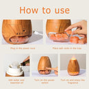 Ultrasonic Essential Oil Diffuser with Himalayan Salt Rock,Flame Diffuser with 2 Color Light,Small Aromatherapy Oil Diffuser with Auto Off Function for Home, Office,Spa,100ML,Wooden Grain by TinyTreasures Baby Boutique