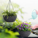 13 inch Large Hanging Planters Plant Pots for Outdoor Indoor Plants with Drainage Holes and Chain, 2 Pack Round Hanging Flower Pots for Garden Home Porch Decor, Speckled Black by CozyNest Decor