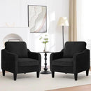 Accent Chair for Living Room, Mid Century Modern Reading Chair for Bedroom, Upholstered Armchair with Side Pockets, Comfy Single Sofa Side Chair for Office, Apartment, Small Room, Black by CozyNest Decor
