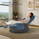Rocking Chair for Nursery, Modern Upholstered Plush Seating Glider Recliner Chair with High Backrest and Side Pocket, Accent Armchair with Cushions for Living Room/Reading (Blue) by TinyTreasures Baby Boutique