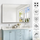 40x60inch Silver Bathroom Mirror, Silver Rectangle Mirror with Frame, Large Rectangular Wall Mirrors for Bathroom, Living Room, Hair Salon, Big Farmhouse Mirror Hang Horizontal/Vertical by CozyNest Decor