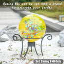 VCUTEKA Gazing Ball, Glass Gazing Balls Sphere for Garden Lawn Outdoor Ornament Yard Decorative, Yellow Swirl, 10" by CozyNest Decor