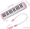 EastRock 37 Key Melodica Instrument Keyboard Soprano Piano Style with Mouthpiece Tube Sets and Carrying Bag for Kids Beginners Adults Gift Pink by TinyTreasures Baby Boutique