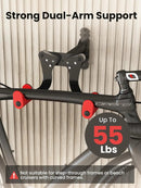 YORKING Bike Wall Mount, Horizontal Wall Mount Hanger Holds Up to 55Lbs Bike Indoor Storage Rack Hook with 5 Adjustable Levels, Extends to Fit 32.6" Handlebars for 1 Bicycle in Home Garage – Red by GreenHaven Gardens