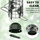 Squirrel Proof Bird Feeder,Metal Mesh Bird Feeders for Outdoors Hanging,Gravity Protection Squirrel Proof Wild Bird Feeders with Finch Cardinal Chickadee,3LB Large Capacity,Green by CozyNest Decor