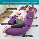 Sasttie Pregnancy Pillows for Sleeping, Jumbo U Shaped Cooling Full Body Pillow with Removable Cover, Pregnant Women Must Haves, Maternity Essential, Purple by TinyTreasures Baby Boutique