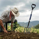 4-Tine Spading Digging Fork, Garden Digging Spading Fork Forged Steel with D-Grip Handle 41“ by GreenHaven Gardens