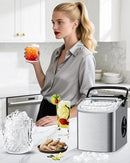Ice Maker Machine Countertop 26lbs/24H, Portable Quiet Ice Makers Cubes in 9PCS/7Min, Self Cleaning, Ice Maker with Scoop for Kitchen, Home, Party by CozyNest Decor