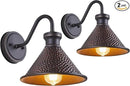 Gooseneck Outdoor Wall Light Fixtures, 2-Pack Farmhouse Barn Lights for Porch, Industrial Oil-Rubbed Bronze Exterior Wall Sconce for Garage, Patio, E26 Base Anti-Rust, Bulb not Included by CozyNest Decor