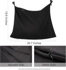 Hanging Linen Laundry Bag, 100% Pure Flax Linen Over The Door Hamper with Bottom Zipper for Laundry Room, Household Dirty Cloth Storage Organizer Bag, Black by CozyNest Decor