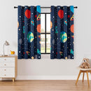 Kids Space Themed Blackout Curtains - 2 Panels, Each W52×L72, 100% Blackout, Perfect for Bedroom and Nursery, Energy Saving with Vibrant Cosmos Patterns by TinyTreasures Baby Boutique