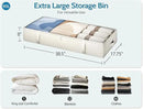 2-Pack Under Bed Storage Containers, 8 Inches Tall Underbed Clothes Storage Organizer Bin with Sturdy Sidewalls/Bottom, Under the Bed Storage Bags 2 Storage Bins, Beige by CozyNest Decor
