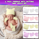 Cuffbow 4 Pcs Preemie Hats Mittens and Socks Set Preemie Mittens Warm Terry Socks for Baby by TinyTreasures Baby Boutique