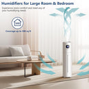 Large Humidifiers for Bedroom, 9L/2.5Gal Ultrasonic Cool Mist, Easy Clean with 350ML/H Large Mist Speed, Quiet Tower, Suitable for Kids Room Plant Yoga (White) by TinyTreasures Baby Boutique
