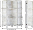 Room Divider with Shelves, Privacy Screen, Room Dividers and Folding Privacy Screens, 4 Panel Wood Temporary Wall Partition Separation Separator, Coconut by CozyNest Decor