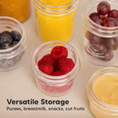 KeaBabies 4pk 8oz & 4pk 4oz Glass Baby Food Containers with Lids - Leak-Proof,Microwavable Small Glass Jars,Baby Purees & Toddler Snack Storage Containers,BPA-Free,Dishwasher & Freezer Safe(Musk Dusk) by TinyTreasures Baby Boutique