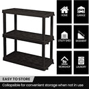 Oskar Storage Shelves - Bathroom Wall Organizer, Kids Room Toys Book Shelf, No Drill Heavy Duty, Kitchen Closet Garage Outdoor 3 Tier Stackable Plastic Shelving Unit by TinyTreasures Baby Boutique