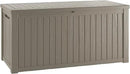 200 Gallon Lockable Resin Deck Box, Waterproof & UV-Resistant Outdoor Storage Box for Outdoor Cushion Storage, Garden Tools & Pool Accessories Storage, Gray by GreenHaven Gardens