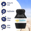 Solar Buddies Sunscreen Applicator - Single Black - Refillable Roll on Sponge Sunscreen, Suncream & Lotion Applicator For Kids, Adults & Families - Holds 3.4fl oz, Perfect Size for Travel by TinyTreasures Baby Boutique