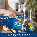 Hanukkah Placemats Set of 6 Festival of Lights Table Mats Plastic Passover Recyclable Place Mats Washable Holiday Table Decoration for Indoor Outdoor Hanukkah Party Kitchen Dining by CozyNest Decor
