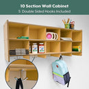 Angeles Value Line 10 Section Wall Locker, Classroom Shelves and Daycare Furniture, Cubby Storage Organizer with Hooks, 48" L x 12" W x 19" H by TinyTreasures Baby Boutique