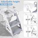 Primlect Potty Training Seat, 2-in-1 Toddler Toilet Seat with Step Stool, Ultra-Stable Potty Chair Attachment, Adjustable Seat and Step Ladder, Non-Slip Design, Splash Guard for Boys and Girls(Grey) by TinyTreasures Baby Boutique