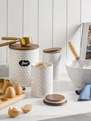 LE TAUCI Food Storage Containers with Airtight Lids, 78/25 oz Ceramic Sugar Canisters Sets, Embossed Large Jars for Pasta, Oats, Coffee Bean, Cookies, Rice, Grains, Tea - Set of 2, Fireworks by CozyNest Decor