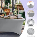 ABCCANOPY 6 FT Grey Spandex Table Cover Stretch Fitted Wrinkle Resistant Tablecloth Reuse for Rectangular Folding Table Patry Event Wedding Banquet Protector by CozyNest Decor