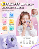 Kids Camera Instant Print, Upgrade Dual-Lens Selfie Digital Camera for Kids, Christmas Birthday Gifts Toys for Boys Girls Age 3-12, HD 1080P Toddler Portable Toy with SD Card 3 Rolls Print Paper by TinyTreasures Baby Boutique