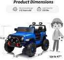 2 Seater Ride on Toy Car for Kids, 24V 4WD Ride-on Truck Kids Electric Car with Remote Control, 4x200W Motors - Blue by TinyTreasures Baby Boutique