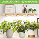 LORDEM 6.3" Bamboo Ceiling Grow Lamp for Indoor Plants, 216 LEDs Full Spectrum Halo Plant Light, Under Cabinet Grow Lights with 4/8/12H Auto Timer Switch Modes, 4 Dimmable Brightness Levels, Tri Head by GreenHaven Gardens