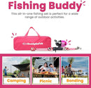 DaddyGoFish Kids Fishing Pole - Rod Reel Combo Tackle Box Starter Set - First Year Small Gear Kit for Boys Girls Toddler Youth Age Beginner Little Children by TinyTreasures Baby Boutique