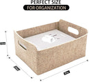 Welaxy Storage Baskets Collapsible Felt Storage bin Foldable Shelf Drawers Organizers for Kids Toys pet Toy magazine Books Clothes Closet Cabinet decluttering (Oatmeal x 3) by TinyTreasures Baby Boutique
