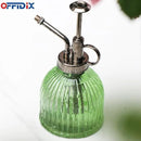 OFFIDIX Glass Plant Mister, 6.3 Inches Tall Vintage Style Spritzer Bronze Plastic Top Pump One Hand Watering Can Indoor Plant Spray Bottle for Garden, Plants, Cleaning (Light Green) by GreenHaven Gardens