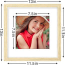 Vittanly 12x12 Picture Frames Set of 9, Shatter Resistant Plexiglass, Display 8x8 Pictures with Mat or 12x12 without Mat, Photo Frames for Wall Mount, Engineered Wood, OAK by CozyNest Decor