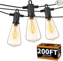 ZOTOYI Outdoor String Lights 200 FT, Waterproof IP65 Patio String Lights for Outside with 104 Shatterproof ST38 Bulbs(4 Spare), LED Hanging Lights for Bistro, Backyard, Garden 2700K(2-Pack 100FT) by GreenHaven Gardens