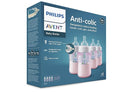 Philips Avent Anti-Colic Baby Bottle with AirFree Vent, 9oz, with Flow 2 Nipples, 1m+, 4pk, Pink, SCY703/14 by TinyTreasures Baby Boutique