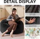 Bean Bag Chair 3Ft, Memory Foam Filled, Large Beanbag Chairs for Adults and Teens, Soft Sofa with Removable Flannel Cover, Round Couch for Living Room Bedroom College Dorm (Black, 3FT-36×36"×24") by CozyNest Decor
