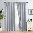 XWZO Full Shading Blackout Curtains 84 Inches Length with Tiebacks- Heat and Light Blocking Rod Pocket Window Drapes with Black Liner for Bedroom/Kid's Room, Light Grey, W70 x L84, Set of 2 Panels by TinyTreasures Baby Boutique