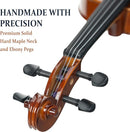 Cecilio 3/4 Violin Solidwood Violin with D'Addario Prelude Strings, Bow, Rosin, Tuner, Shoulder Rest & Lesson Book – Ideal for Beginners by TinyTreasures Baby Boutique