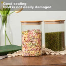 50oz Glass Food Storage Jars Set of 6,Glass Storage Containers Clear Glass Food Canister with Bamboo Lid Airtight For Serving Tea, Coffee, Flour, Sugar, Candy, Cookie, Spice and More (Square) by CozyNest Decor