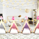 6 Pack Sleepovers Teepee Tent for Kids Bulk with Mattress Sheet Light,Natural Cotton Washable Indoor Play Tent for Birthday Slumber Party Girls Boys Pajama Movie Night Supplies(Pink, Purple, White) by TinyTreasures Baby Boutique