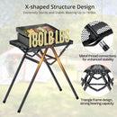 2ft Sturdy Folding Grill Table, Supports 180 Lbs, 2 Adjustable Height 28” Portable Grill Table, Heat-Resistant Tabletop, Folding Metal Table for Camping BBQ Cooking Backyard, 24" X 16", Black by GreenHaven Gardens