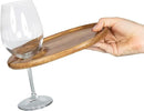 PICNIC TIME TOSCANA -Wine Appetizer Plates, Cocktail Plate with Glass Holder, Cheese Board with Wine Holder, (Acacia Wood), 9 x 6, Set of 4 by CozyNest Decor