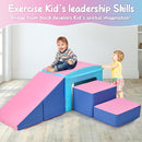 SURPCOS Crawl and Climb Foam Play Set, 6 Pcs Climbing Toys for Toddlers 1-3, Climb and Crawl Activity Playset, Soft Play Equipment Crawling and Sliding (Blue&Pink) 6 peices by TinyTreasures Baby Boutique