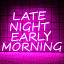 Bar Neon Sign Late Night Early Morning Neon Signs for Wall Decor Beer LED Neon Sign Pink Letter Neon Light Sign Dimmable Neon Lights for Bedroom Bar Party Hotel Club Party Man Cave Decor by CozyNest Decor