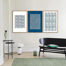 Tinonedraw Navy Blue White Framed Canvas Wall Art Set, Modern Geometric Dots Line Wall Decor, Neutral Abstract Shape Artwork, Cozy Contemporary Art Prints for Bedroom Living Room Office 16"x24"x3 by CozyNest Decor