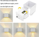 LANFU LED Aluminum Square Cube Waterproof White Wall Sconce Outdoor Light Exterior Wall Lighs fixtures Outside for House Patio 6W 100-277V 3000K Angle-Adjustment Warm Light 2LEDS White 6W by GreenHaven Gardens